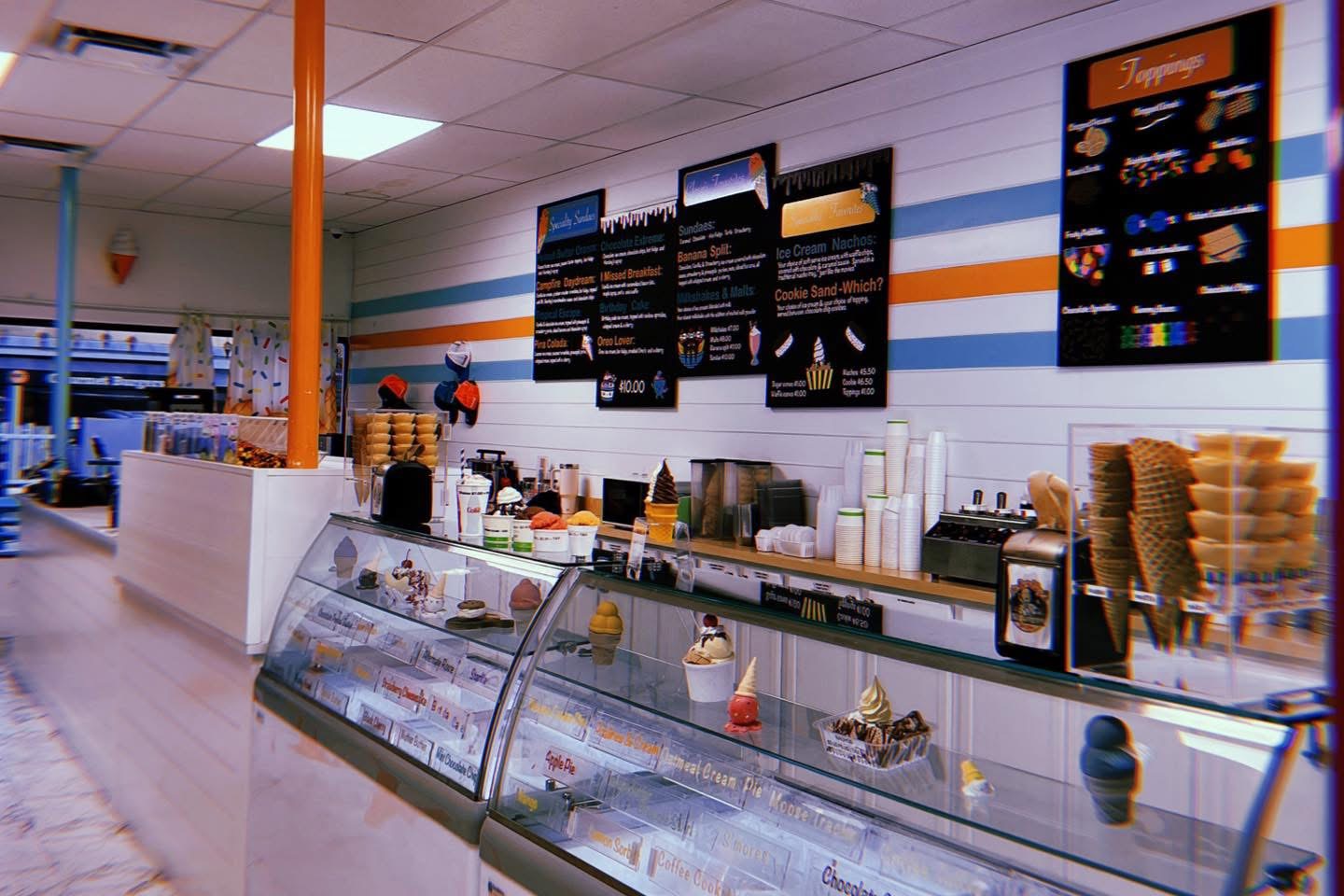 Handcrafted ice cream being scooped